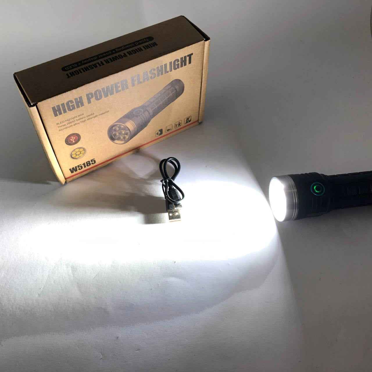 Фонарик компактный PLD W5185-8XHP360, Высококачественный фонарик, Долговечный светодиодный фонарь