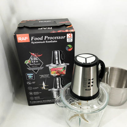 Блендер-измельчитель RAF R.7028 2 в 1, 300 Вт, 2 чаши, Бытовой мощный измельчитель продуктов