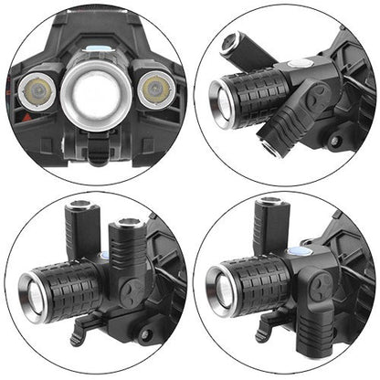 Фонарь налобный W602-T6-2XPE Bike с велокреплением 2x18650, светодиодный фонарь на лоб, сверхмощный