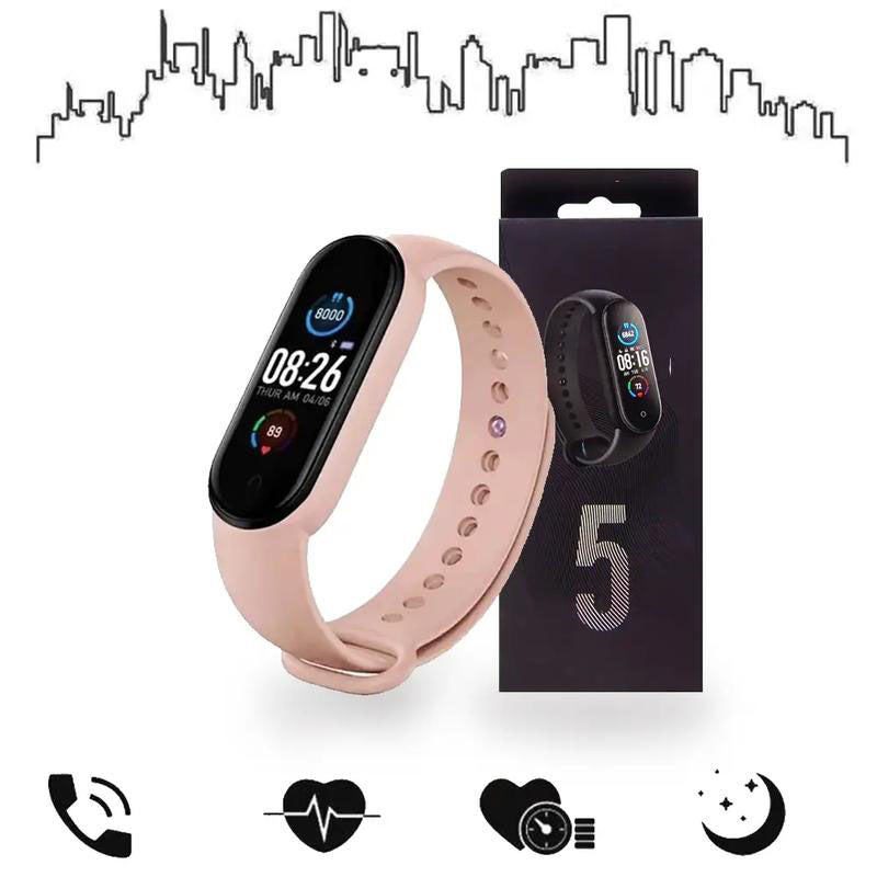 Смарт браслет M5 Smart Bracelet Фітнес трекер Watch Bluetooth. Колір: рожевий