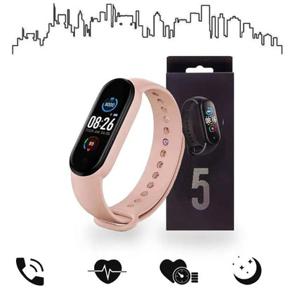 Смарт браслет M5 Smart Bracelet Фітнес трекер Watch Bluetooth. Колір: рожевий