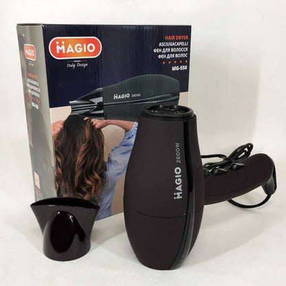Фен бытовой MAGIO MG-550 2600 Вт, Мощный универсальный фен, Хороший мощный фен, Мощный электрический фен