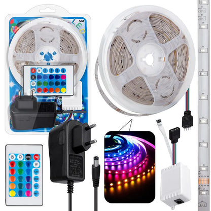 Светодиодная лента SMD 5050 RGB LED 2 м IP65 с пультом и блоком питания USB, 2м, Лента светодиодная 5050
