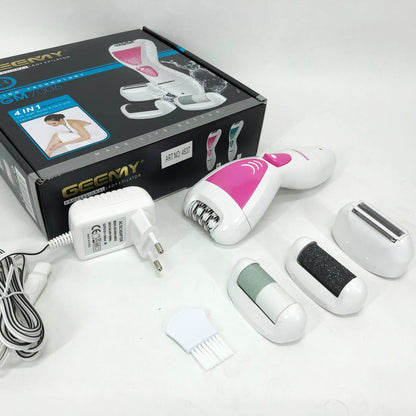 Эпилятор Gemei GM-7006 4в1 - Профеcсиональный беспроводной эпилятор бритва с насадками триммер + пемза