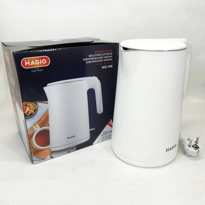 Электрочайник MAGIO MG-106, дисковый 1.5Л, стильный электрический чайник, маленький электрочайник