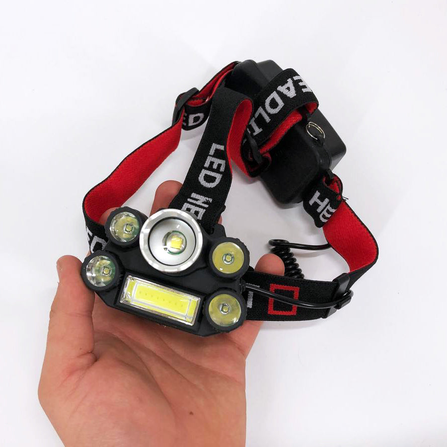 Фонарик налобный Bailong BL-T64-T6+4XPE, светодиодный фонарь на лоб, мощный налобный фонарь для рыбалки