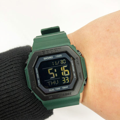 Часы наручные мужские SKMEI 1988DKGN, часы наручные электронные тактические, часы армейские оригинал