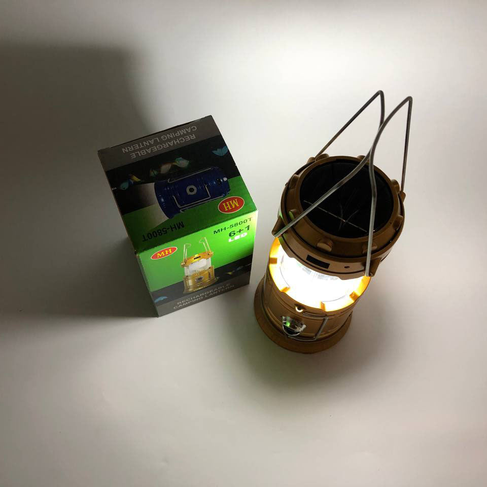 Туристический фонарь-лампа на солнечной батарее с павером CAMPING MH-5800T (6+1 LED). Цвет: коричневый