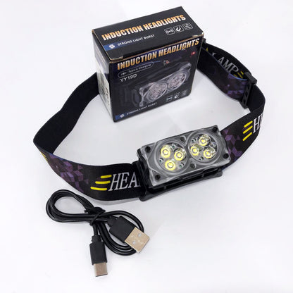 Фонарь налобный YY-19D-6SMD Li-Ion, Светодиодный фонарь на лоб, Фонарик на голову с зарядкой