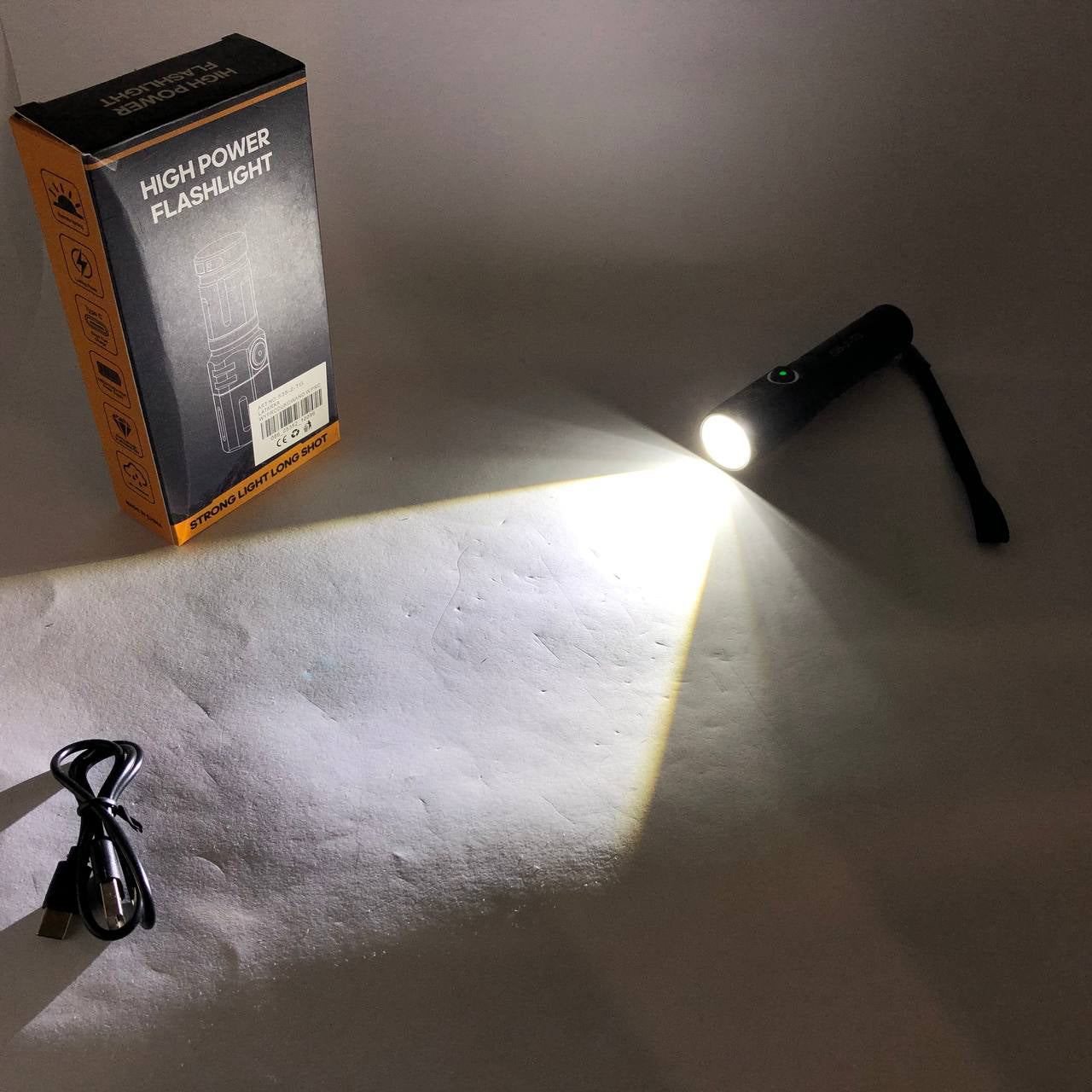 Фонарь ручной аккумуляторный PLD-535-2 с ремешком, Фонарик светодиодный для туриста, Сильный фонарик