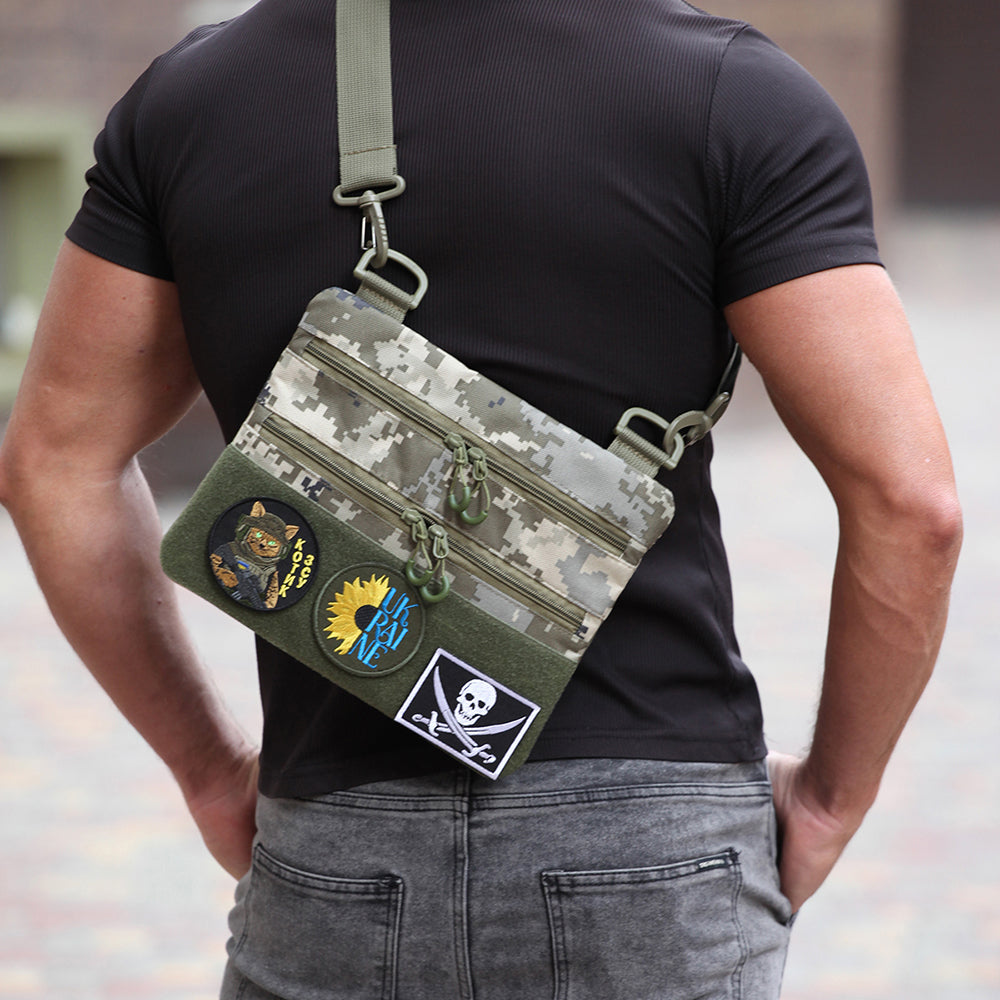 Сумка-кобура піксель камуфляж, тактична чоловіча сумка з тканини кордури AOR-1