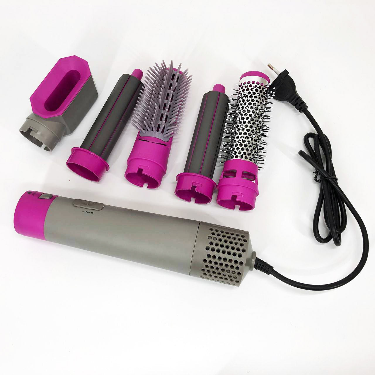 Фен-щетка стайлер 5 в 1 мультистайлер для завивки и укладки волос воздушный с насадками