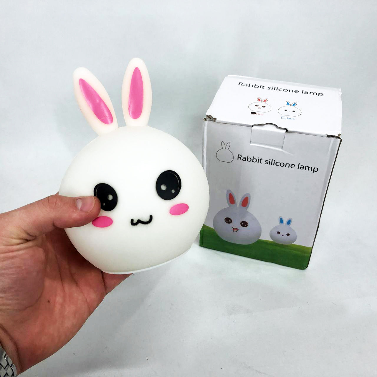 Силиконовый Ночник светильник ЗАЙЧИК детский LED лампа 7 цветов с АККУМУЛЯТОРОМ