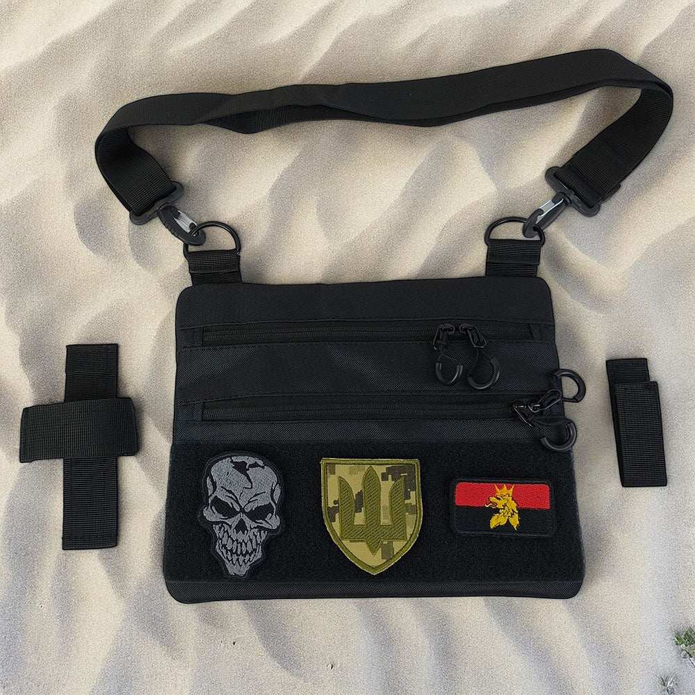 Сумка тактична чорна для прихованого носіння з кобурою, чоловічий месенджер із кордури