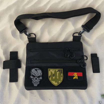 Сумка тактична чорна для прихованого носіння з кобурою, чоловічий месенджер із кордури