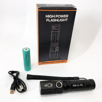 Фонарь ручной аккумуляторный PLD-535-2 с ремешком, Фонарик светодиодный для туриста, Сильный фонарик