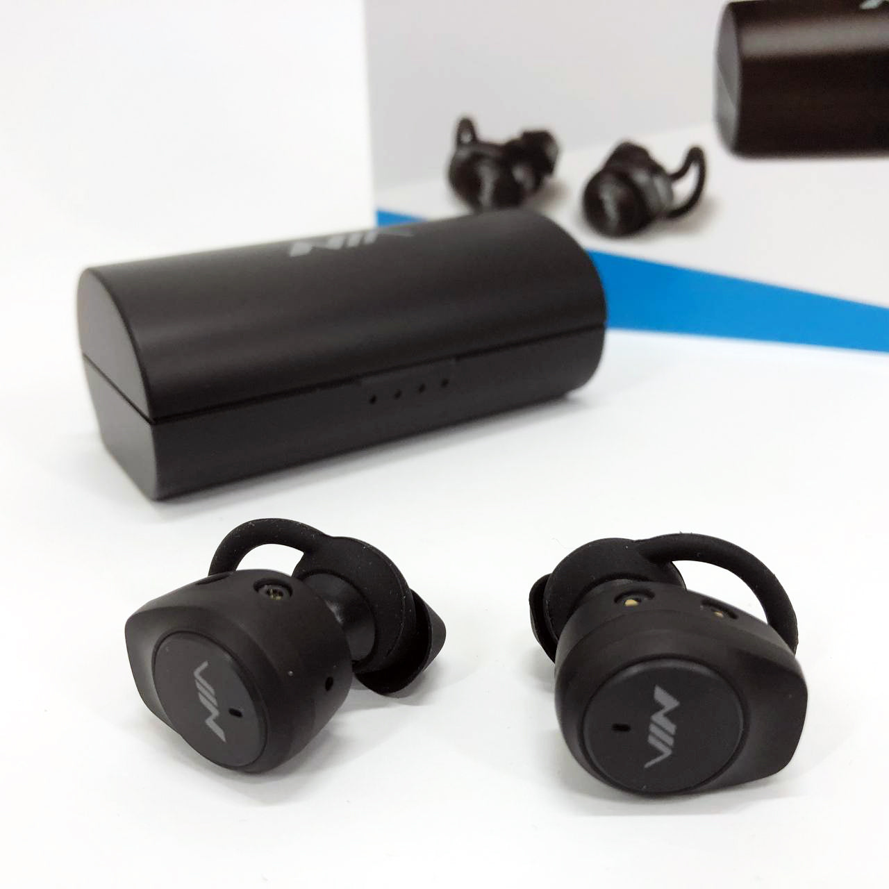 Наушники Bluetooth NIA NB710 с кейсом черные беспроводные, Наушники для тренировок сенсорные беспроводные