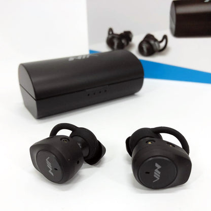 Наушники Bluetooth NIA NB710 с кейсом черные беспроводные, Наушники для тренировок сенсорные беспроводные