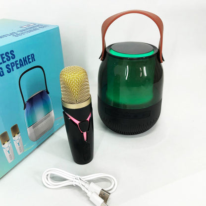 Портативная колонка XM-A68 с RGB подсветкой и микрофоном, Bluetooth микрофон для караоке