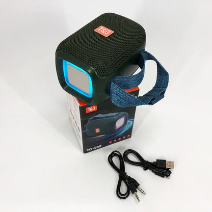 Портативная Bluetooth колонка TG339 5W с RGB подсветкой, аккумуляторная колонка для музыки. Цвет: зеленый