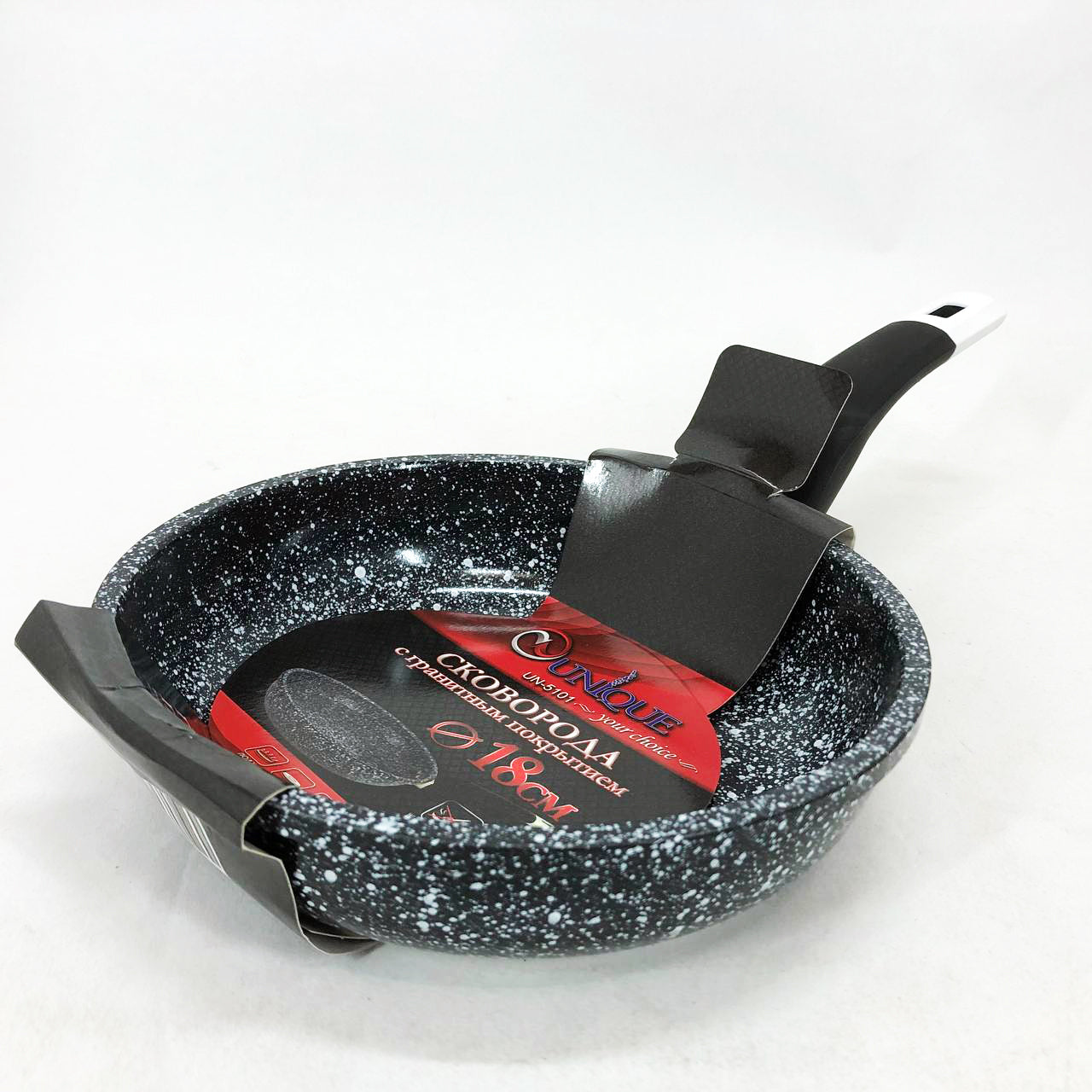 Сковорода с антипригарным покрытием Unique UN-5101 18 см гранит, Сковорода для приготовления на плите