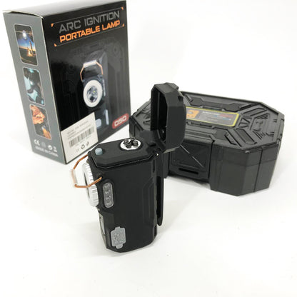 Багатофункціональний армійський ліхтар D50-SMD - індикація заряду, запальничка. Колір: чорний