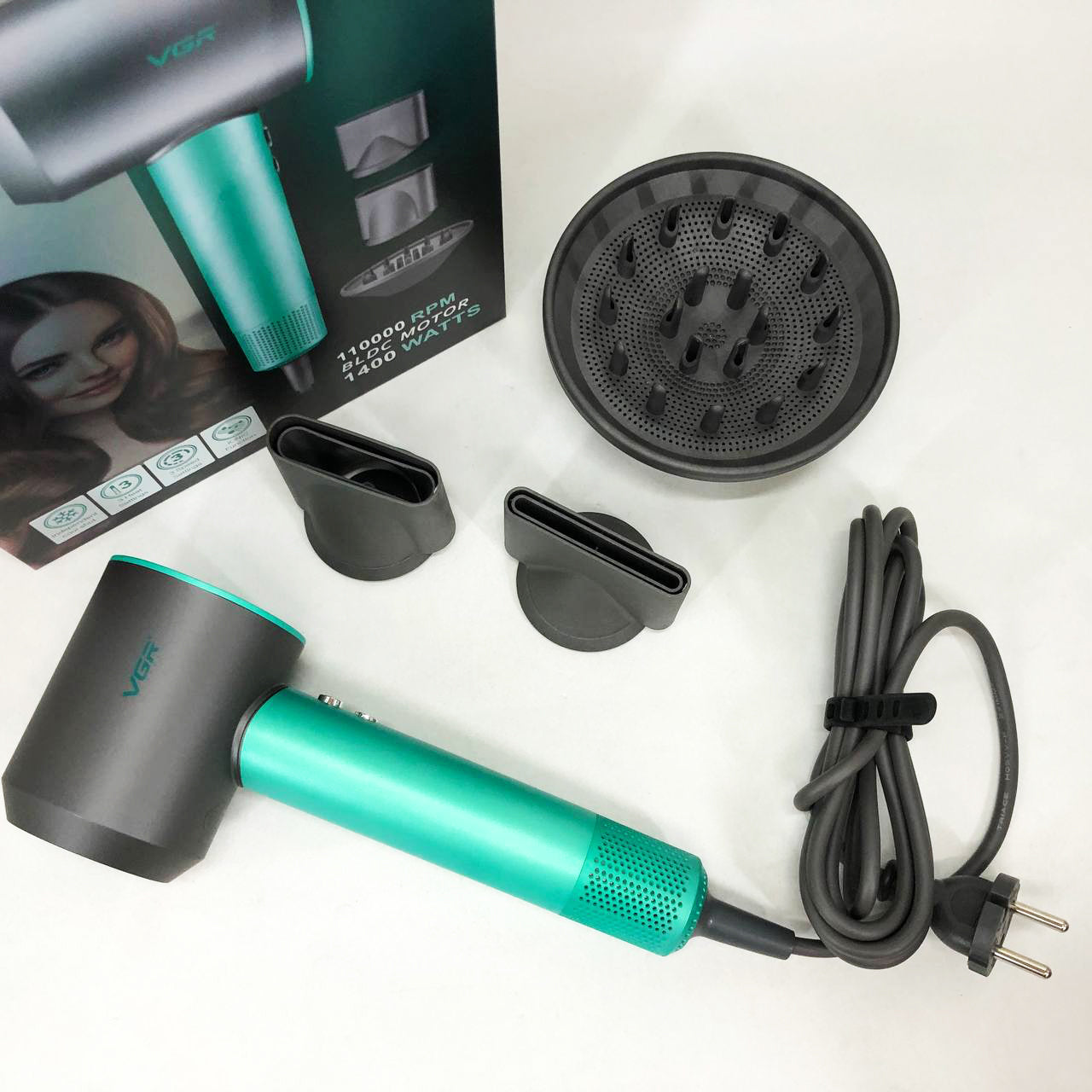 Фен професійний VGR V-440. Цвет: зеленый
