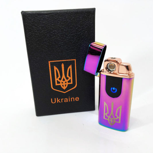 Электрическая и газовая зажигалка Украина, аккумуляторная зажигалка спиральная HL-431. Цвет: хамелеон