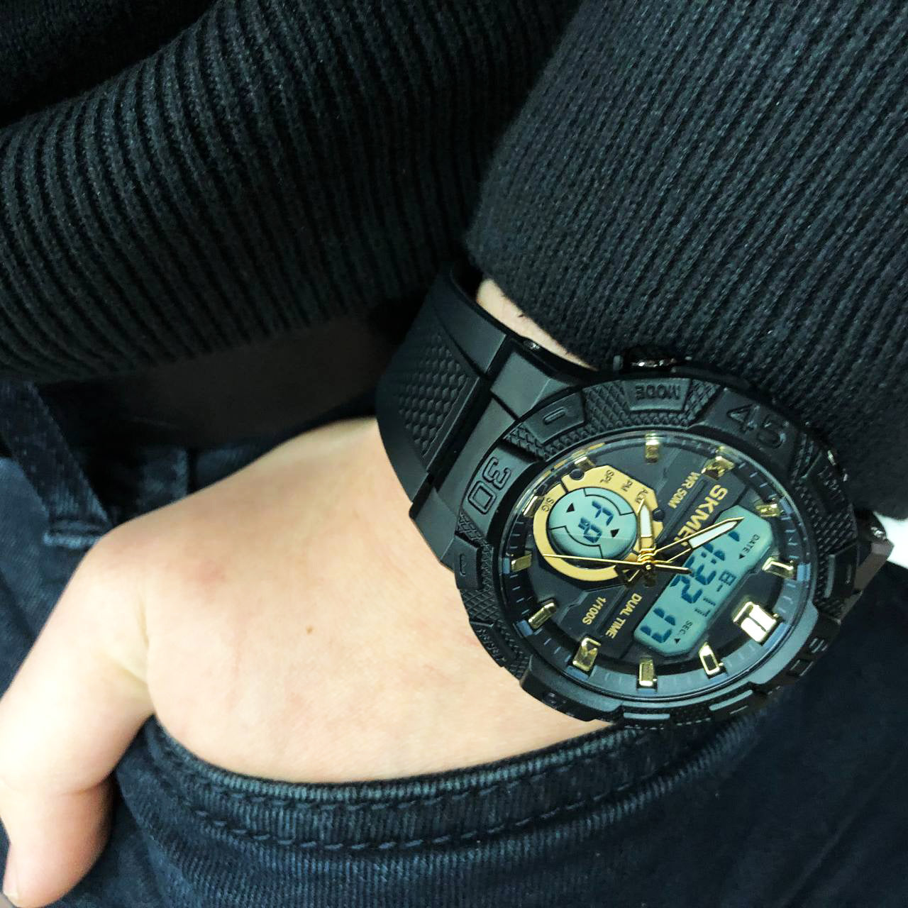 Часы наручные мужские SKMEI 1881GDWT, модные мужские часы, оригинальные мужские часы брендовые