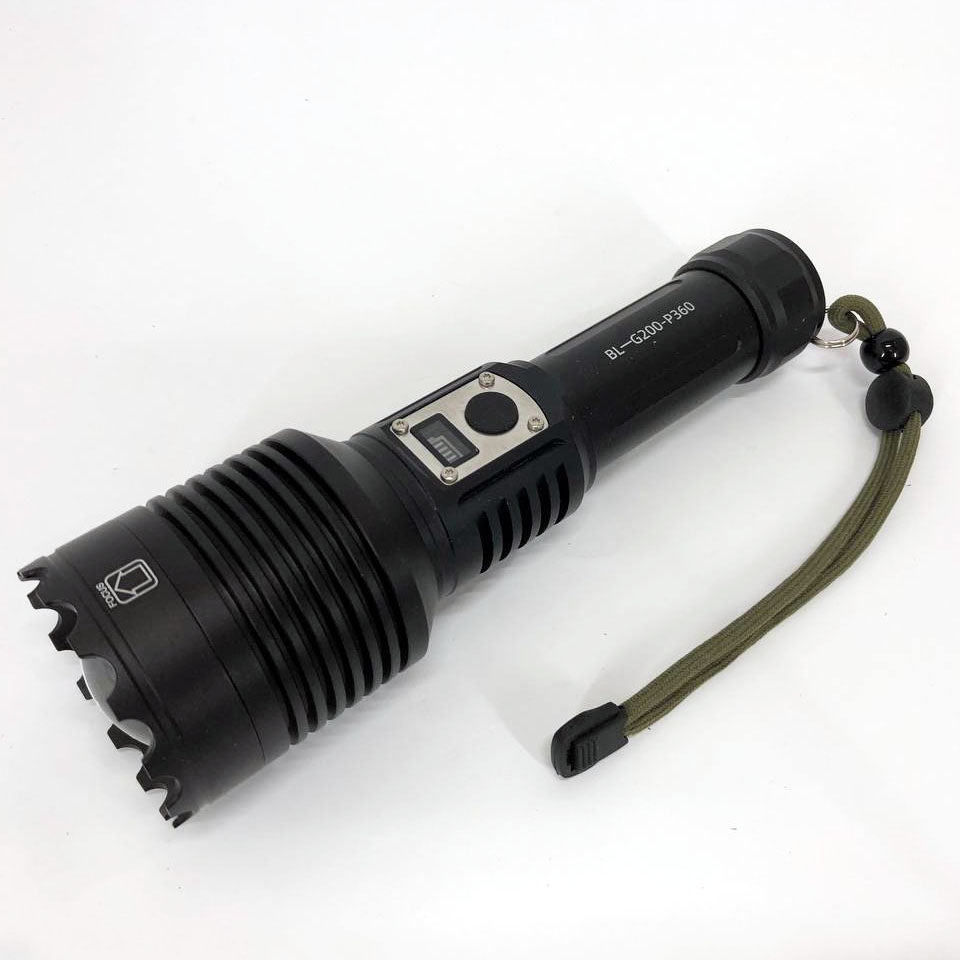 Фонарик Bailong BL-G200-P360, 5 режимов, Zoom, алюминиевый корпус, режим павербанка, фонарь ручной мощный