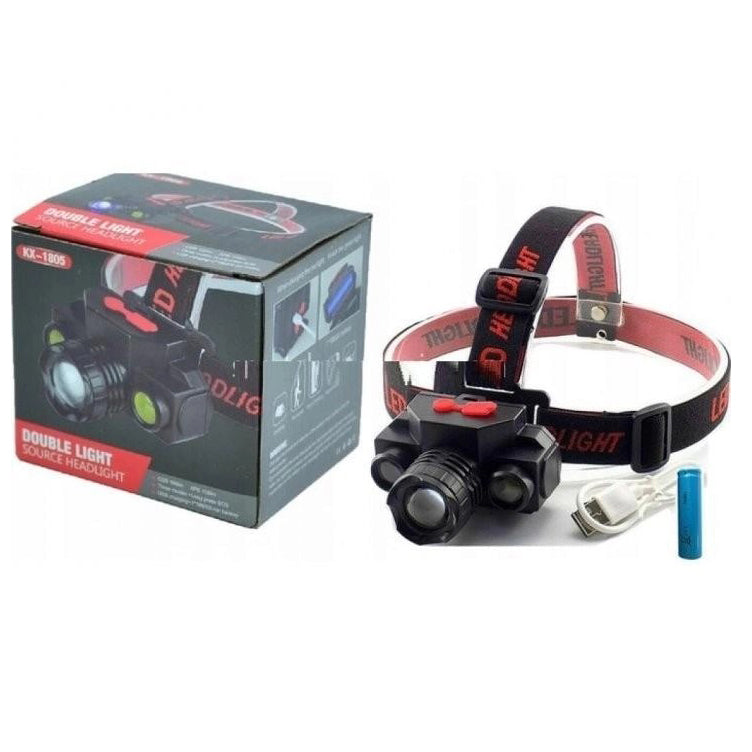 Фонарь налобный Bailong BL-1805 COB XPE аккумуляторный, фонарь на голову для рыбалки, надежный налобный