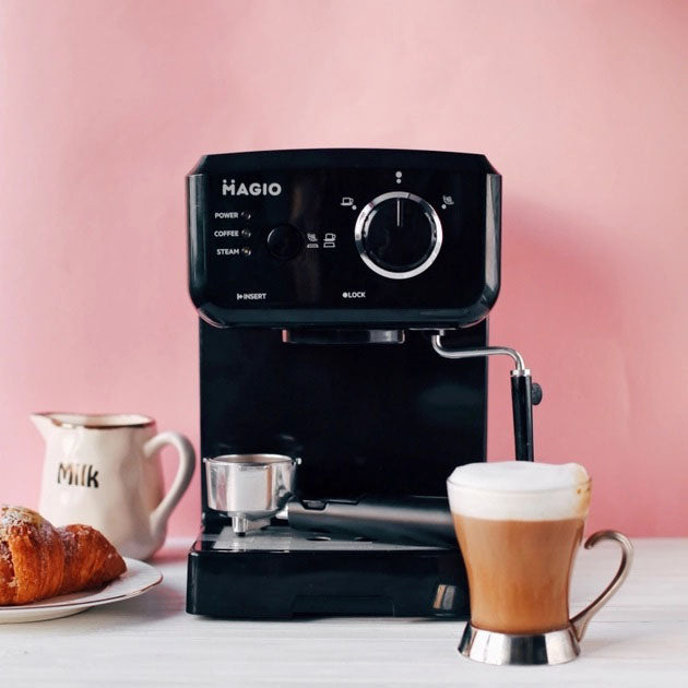 Кофеварка рожковая эспрессо MAGIO MG-962 1140 Вт, кофемашина латте, кофеварка автоматическая