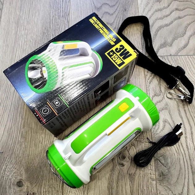 Фонарь переносной кемпинг 6088-LED+COB с функцией PowerBank, кемпинговый светильник. Цвет: зеленый