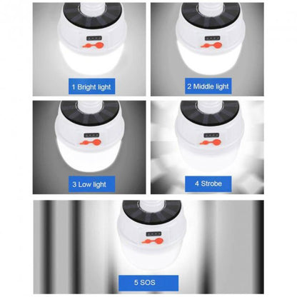 Аккумуляторная кемпинговая LED лампа светильник JD-2022 с солнечной панелью, кемпинговый фонарь-лампа