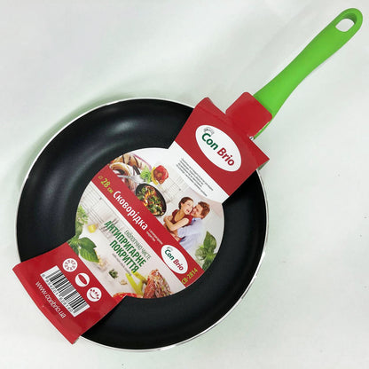 Сковорода 28 см Con Brio СВ-2814, сковорода для жарки, качественная сковорода. Цвет: зеленый
