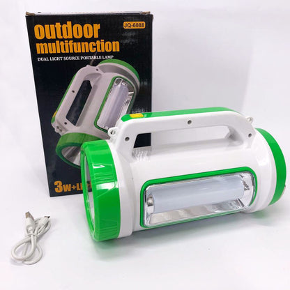 Фонарь переносной кемпинг 6088-LED+COB с функцией PowerBank, кемпинговый светильник. Цвет: зеленый