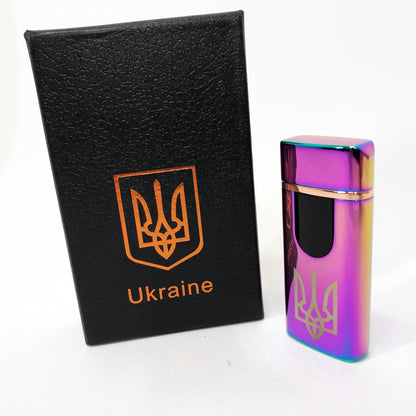 Электрическая и газовая зажигалка Украина, аккумуляторная зажигалка спиральная HL-431. Цвет: хамелеон