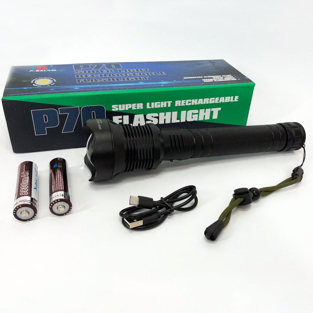 Мощный фонарик аккумуляторный тактический X-Balog BL-X92-P70 с зарядкой от USB, тактичный фонарь