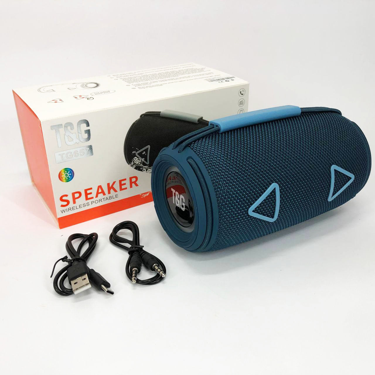 Bluetooth-колонка TG657 с RGB подсветкой 1500 mAh, музыкальные колонки для улицы. Цвет: синий