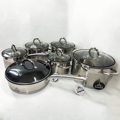 Набор посуды 12 предметов ASTRA A-2412, набор казанов, набор кастрюль из нержавеющей стали