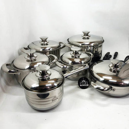 Набор посуды 18 предметов ASTRA A-2518, кастрюли из нержавейки, кастрюли с крышками, хорошие кастрюли