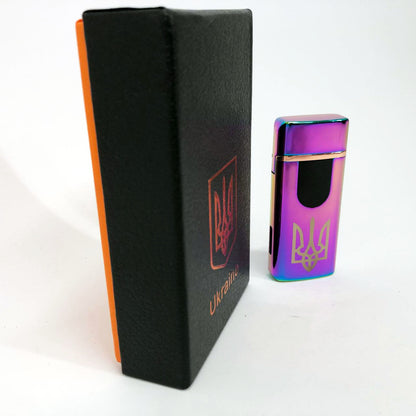 Электрическая и газовая зажигалка Украина, аккумуляторная зажигалка спиральная HL-431. Цвет: хамелеон