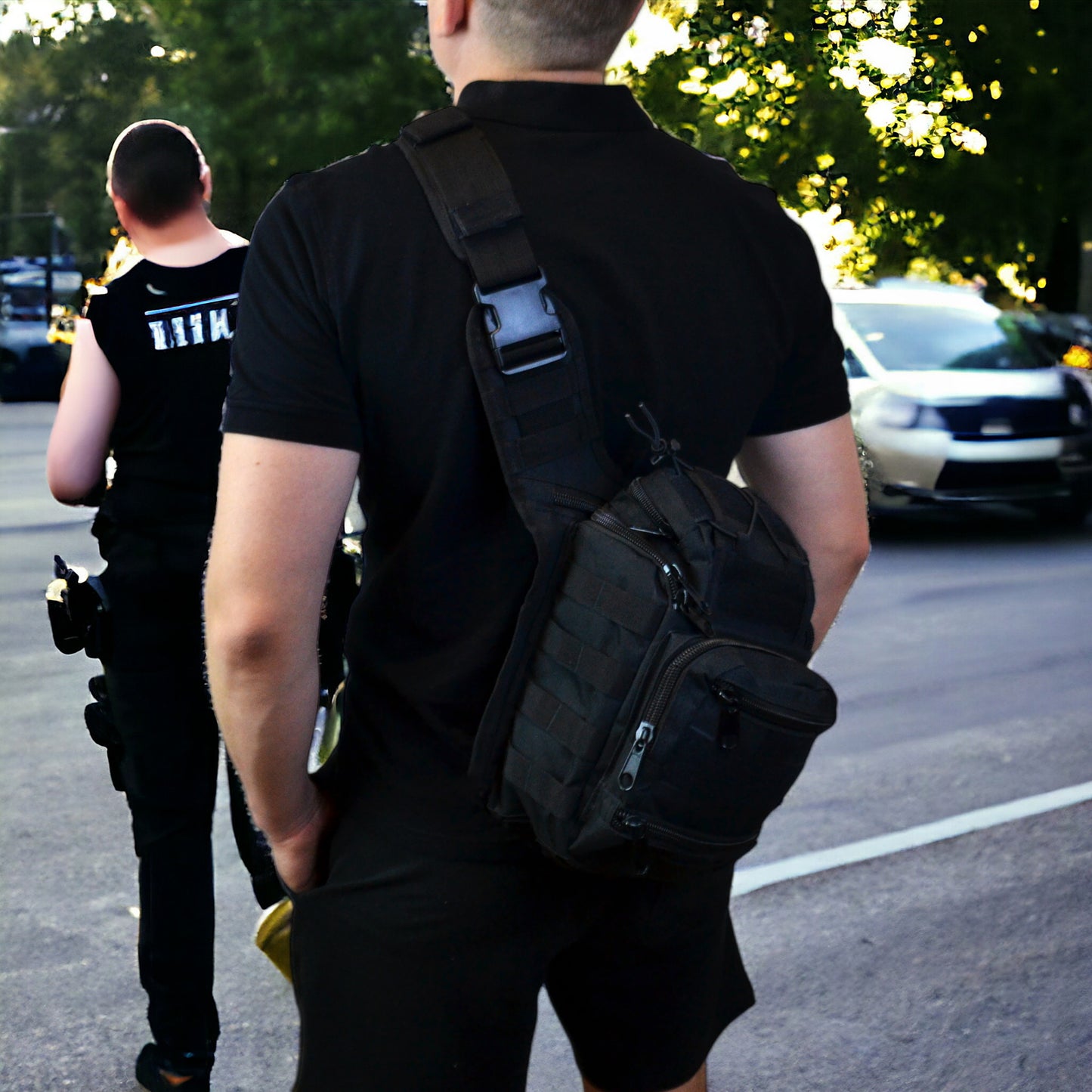 Тактична сумка чорна через плече військова велика нагрудна сумка ВСУ сумка універсальна армійська