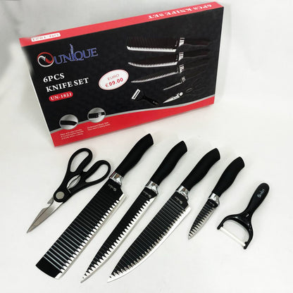 Набор ножей UNIQUE UN-1821 6 шт кухонные ножи ножницы и овощечистка