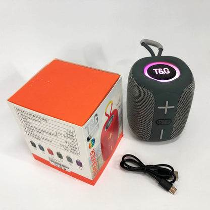 Портативная Bluetooth колонка TG658 8W с RGB подсветкой, Музыкальные колонки для улицы. Цвет: серый