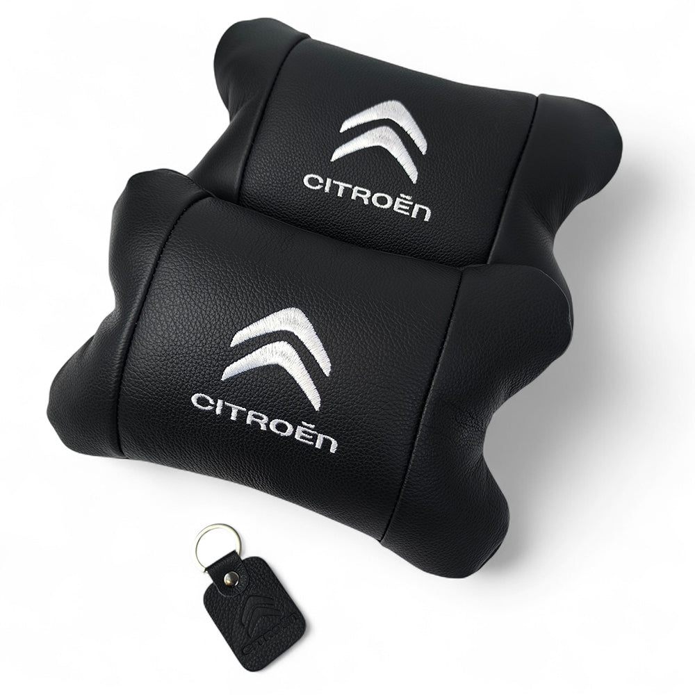 Набор кожаных подушек Citroën из натуральной итальянской кожи + фирменный брелок в подарок