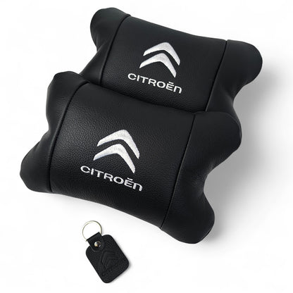 Набор кожаных подушек Citroën из натуральной итальянской кожи + фирменный брелок в подарок