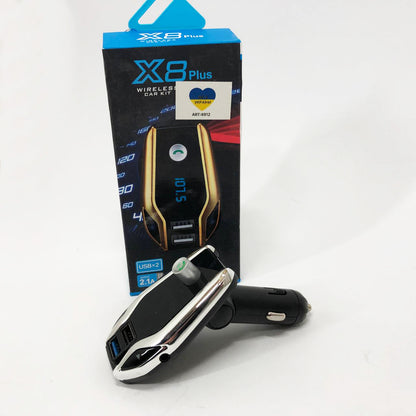 Автомобильный Fm модулятор Bluetooth FM X8 plus, Фм модулятор с флешкой от прикуривателя