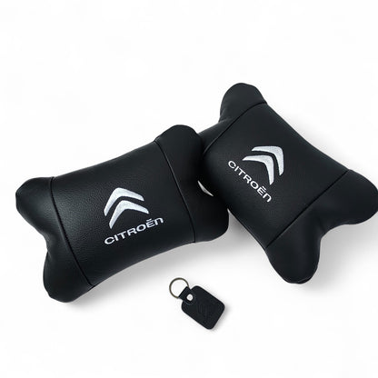 Набор кожаных подушек Citroën из натуральной итальянской кожи + фирменный брелок в подарок