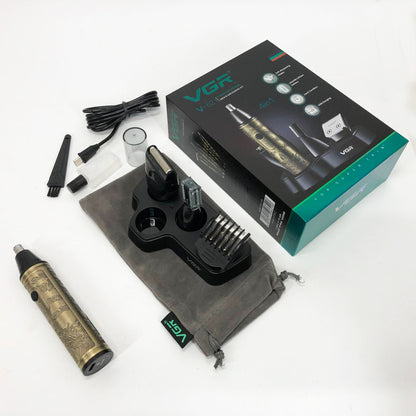 Триммер VGR 4 в 1 V-621, Мужские электробритвы для лица, Бритва для влажного удаления волос